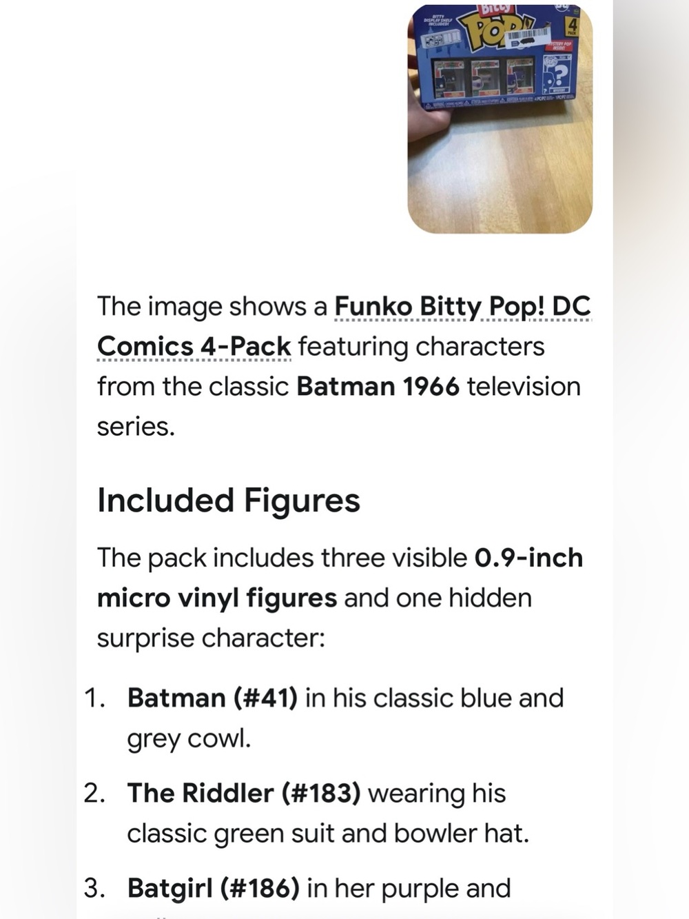 #3427**Funko Bitty Pop! DC Comics 4-Pack Series 4 - Blue Box - Picture 4 of 17